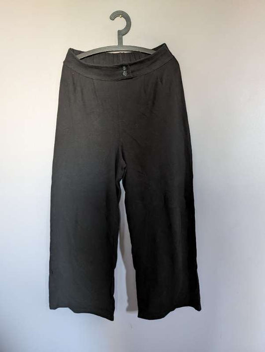 Svartar víðar jogging buxur