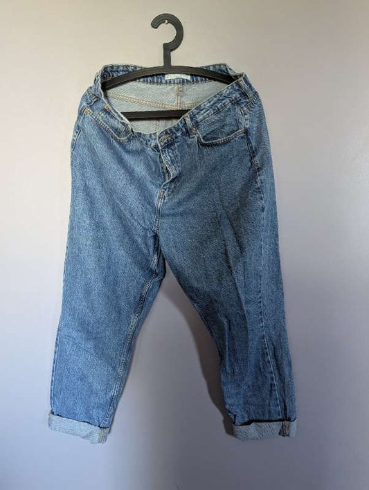 Mom Jeans bláar