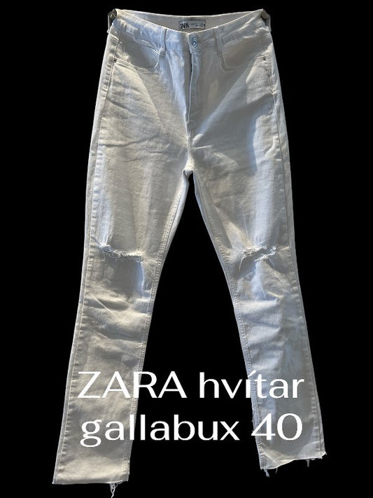 ZARA hvíta gallabux 4