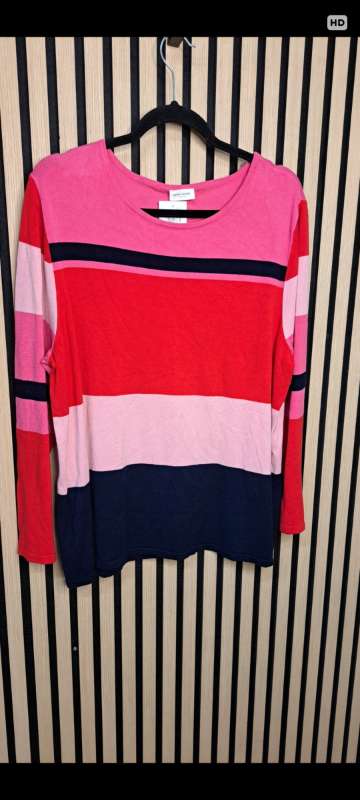 * Peysa rauð/bleik rönd GW