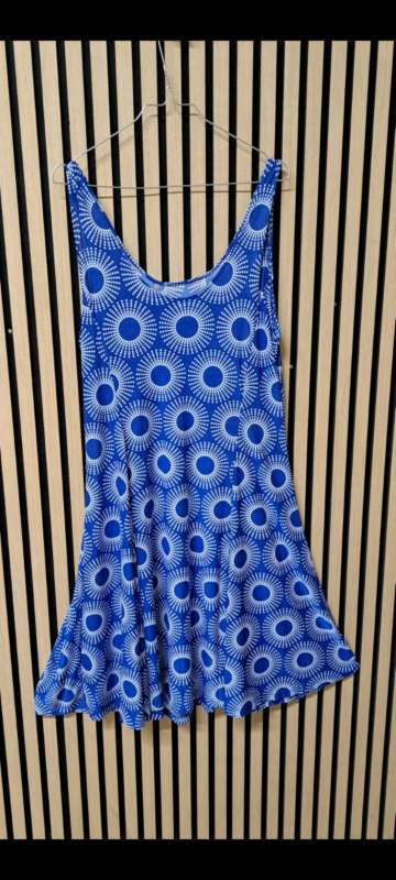 * K Kjóll hlýra blár/hv hring