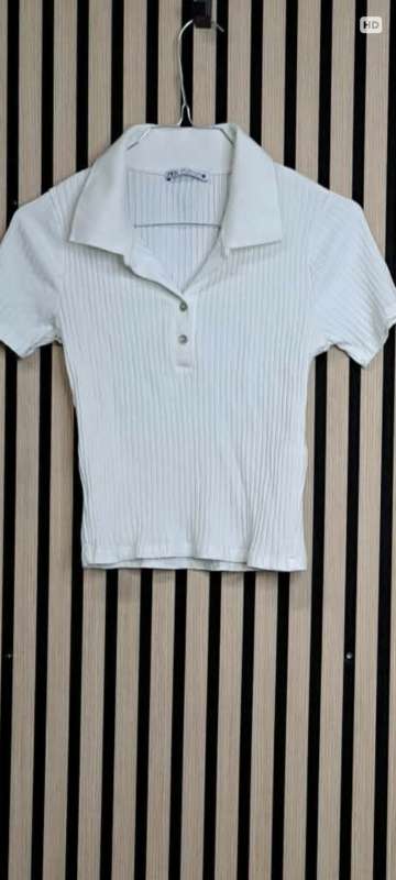 $ Peysa krem kragi stutt ZARA