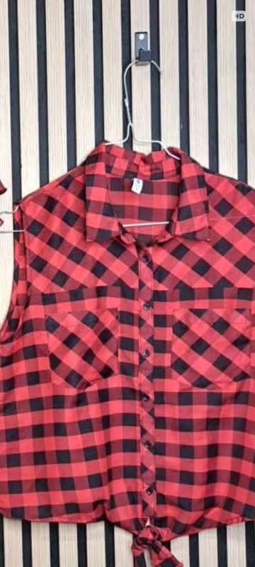 $ Skyrta rauðköfl stutt ermalaus