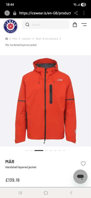 E MÁR ICEWEAR  JAKKI rauður