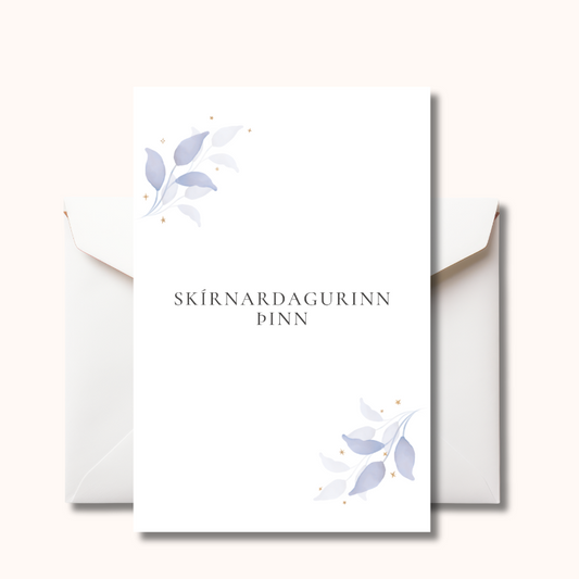 Kort - Skírnardagurinn þinn blátt