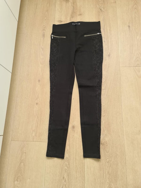 Leggings svatr/blúndu