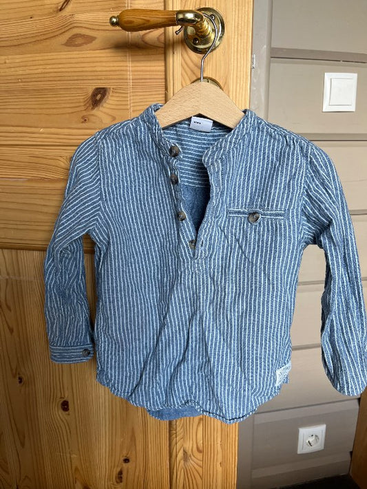 Blá röndótt barnaskyrta