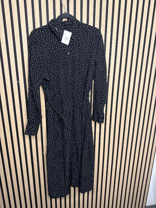 Sinsay black polka dot long dress