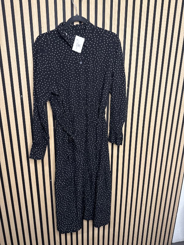Sinsay black polka dot long dress