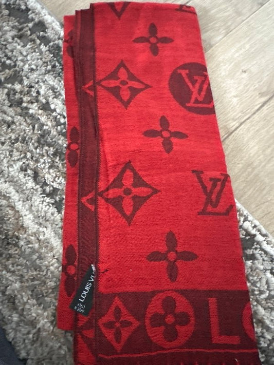 LV red scarf