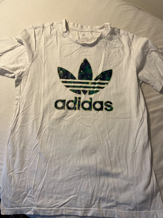 Stuttermabolur Adidas hvítur
