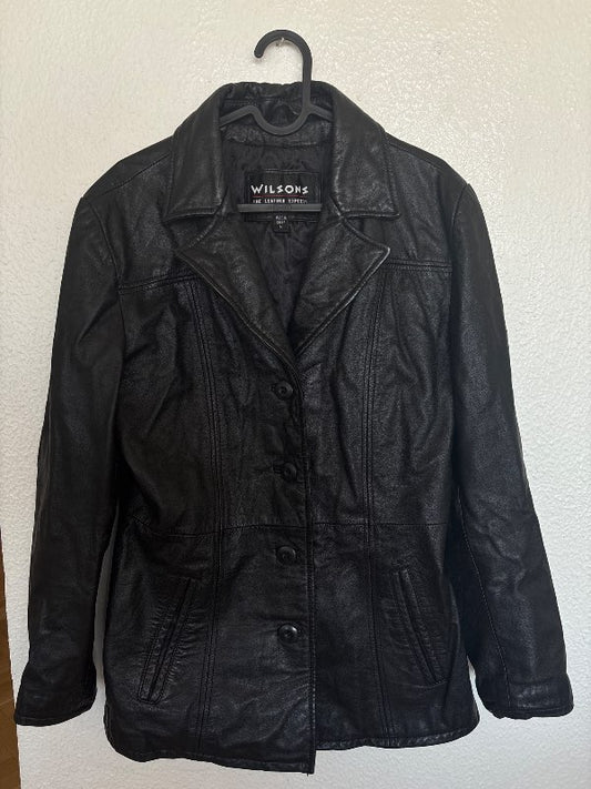 Svartur vintage leður jakki - E