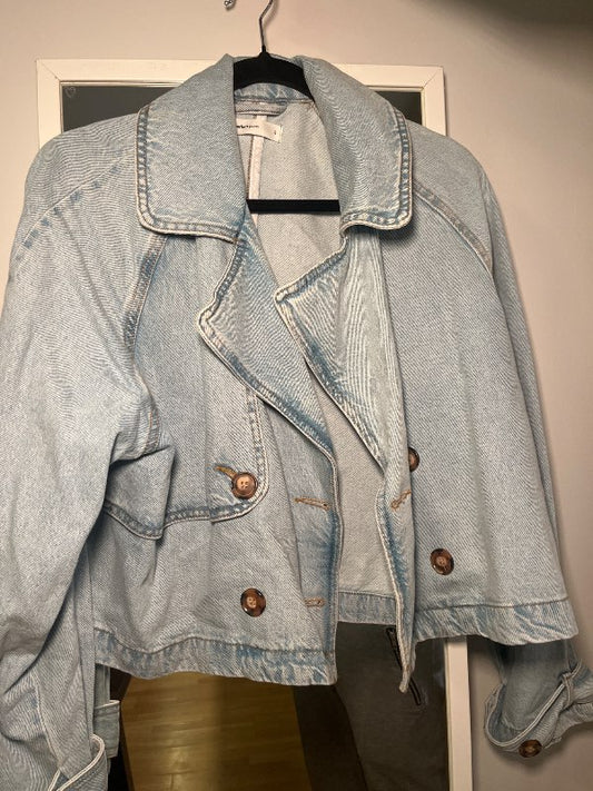 GinaTricot blár gallajakki