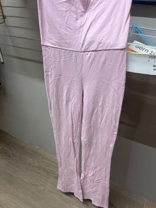 Bleikar útvíðar buxur