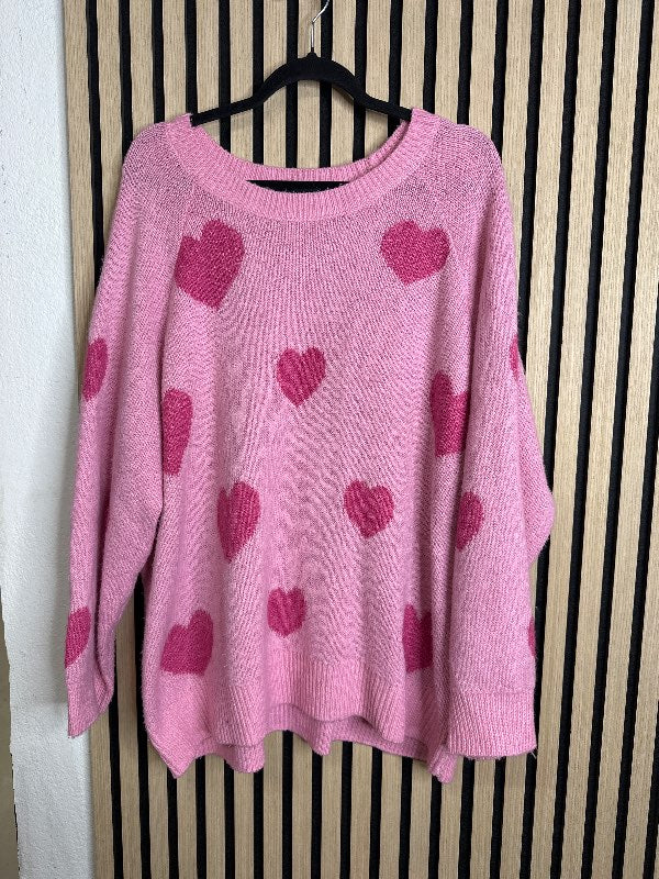 Bleik peysa m hjörtum