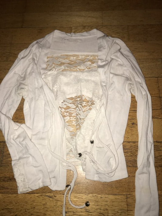 Hvítur djamm longsleeve