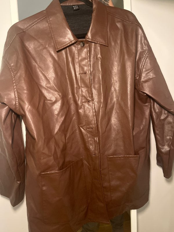 Brúnn pleður blazer