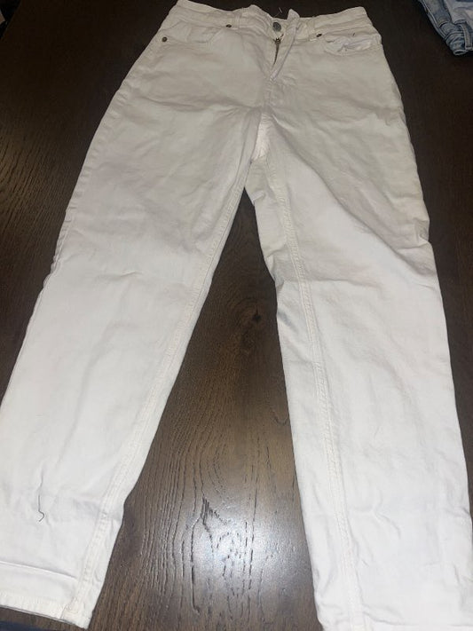 H&M hvítar gallabuxur